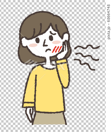 歯が痛む若い女性のイラスト 68664748
