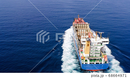 Large Container ship at Sea, Aerial image. Large Container ship at Sea, Aerial image. 68664971