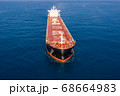 Large general cargo ship, Top down aerial. 68664983