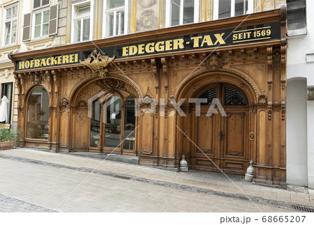 typical old wooden door in Graz 68665207