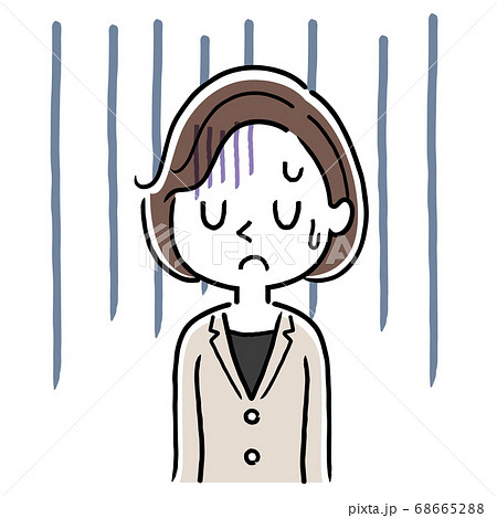 ベクターイラスト素材：落ち込む女性、ビジネスウーマン 68665288