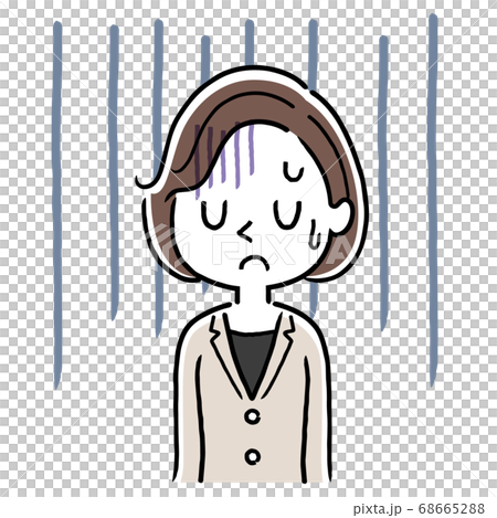 ベクターイラスト素材：落ち込む女性、ビジネスウーマン 68665288