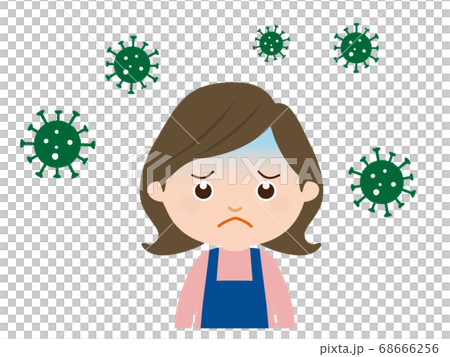 Virus ill young woman 68666256