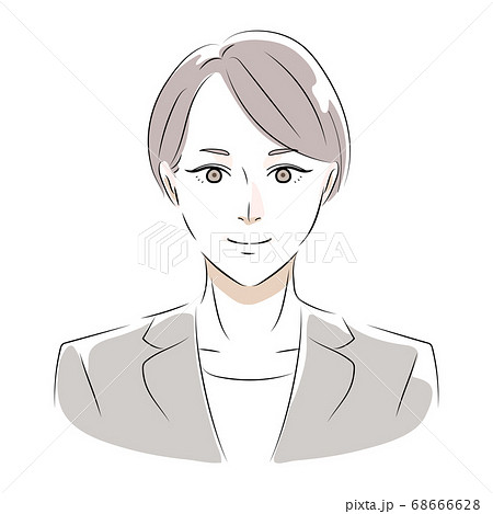 スーツの女性 ショートカットのイラスト素材