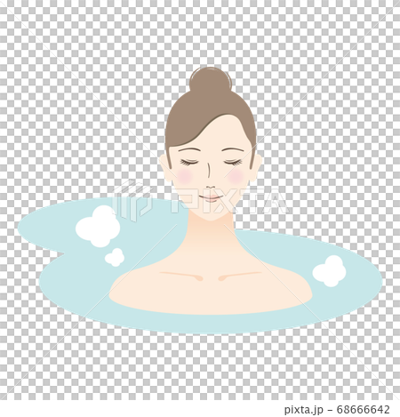 Illustration of a woman bathing Illustration of a woman bathing 68666642