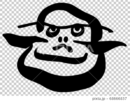 墨絵 だるま Nのイラスト素材 68666837 Pixta