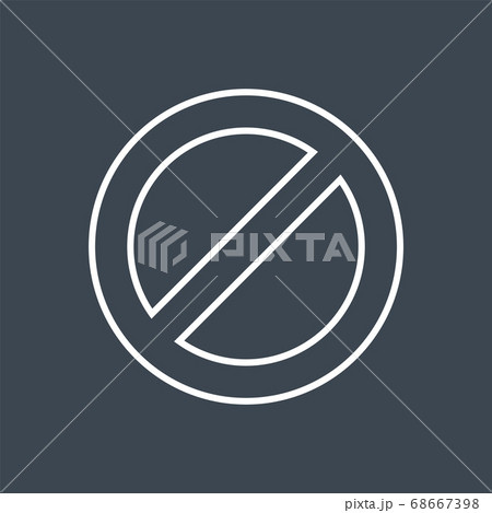 Ban sign related vector thin line icon. Ban sign related vector thin line icon. 68667398