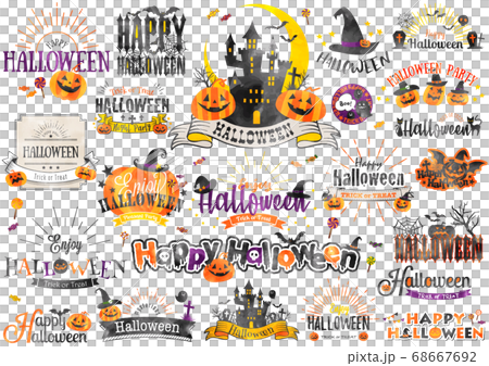 水彩 ハロウィンタイトル文字セット2 68667692