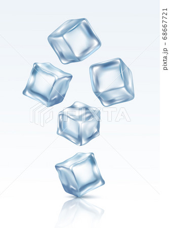 Scattering Of Crystal Ice Cubes Realistic のイラスト素材