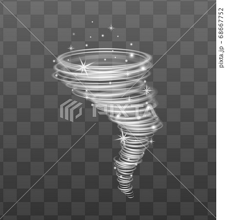 Lighting glowing whirlwind or tornado 3d realistic vector illustration isolated. 68667752