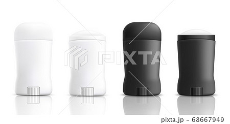 White and black antiperspirant bottles mockup vector illustration isolated. 68667949