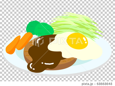 漢堡和煎蛋的盤子插圖材料 漢堡和煎蛋的盤子插圖材料 68668648