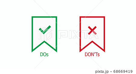 Red and green check marks like dos and donts 68669419