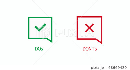 Red and green check marks like dos and donts 68669420