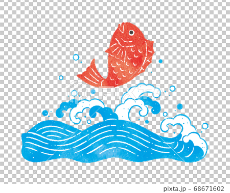 荒波と鯛　大漁 68671602