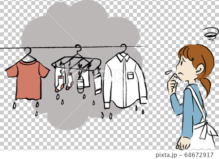 Illustration of laundry that will not be cloudy or dry Illustration of laundry that will not be cloudy or dry 68672917
