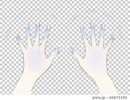 藍色的手和指尖冷 藍色的手和指尖冷 68673389