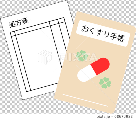 Medication notebook and prescription 68673988