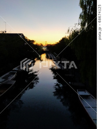 夕焼けの柳川 夕焼けの柳川 68674125