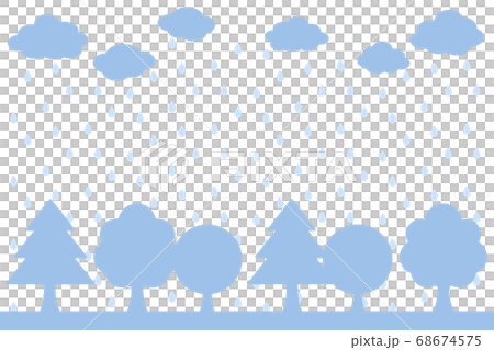 Tree background rectangle rain - Stock Illustration [68674575] - PIXTA