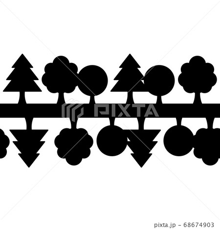 木のシームレスパターン モノトーンのイラスト素材