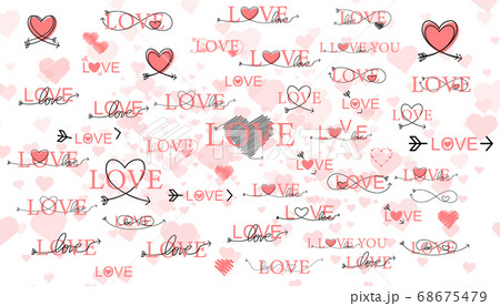 Romantic calligraphy hand drawn heart with words I love you. Wedding or Valentines day invitation card. Vector illustration Romantic calligraphy hand drawn heart with words I love you. Wedding or Valentines day invitation card. Vector illustration 68675479