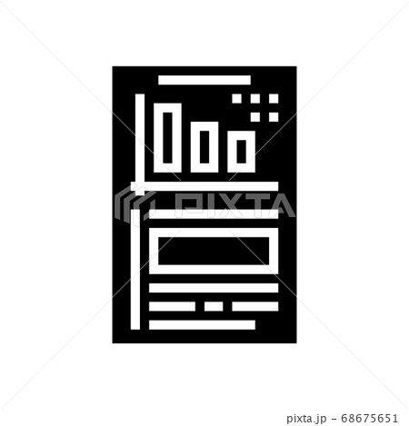 financial report document with chart glyph icon vector illustration financial report document with chart glyph icon vector illustration 68675651