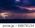 Night landscape on a background of thunderstorms. 68676134