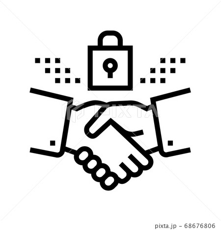 handshake padlock line icon vector illustration handshake padlock line icon vector illustration 68676806