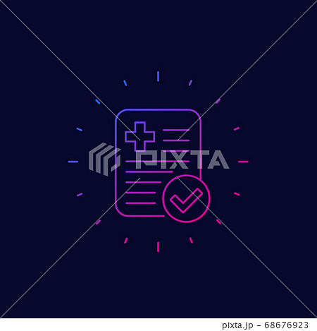 paid medical bill, linear vector icon 68676923