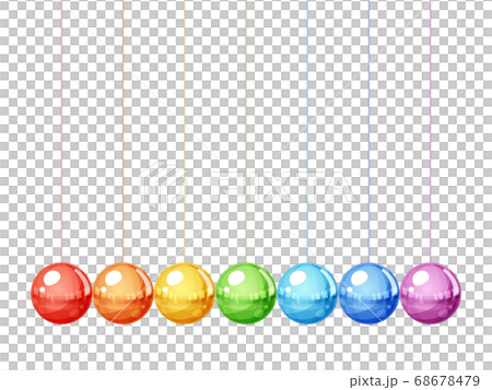 彩虹色的牛頓搖籃的插圖 68678479