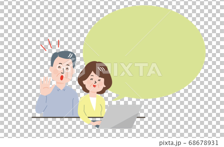 オンラインで会話する老夫婦 オンラインで会話する老夫婦 68678931