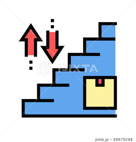 carrying box up and down steps color icon vector illustration carrying box up and down steps color icon vector illustration 68679288