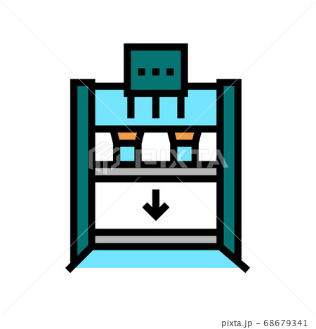 plywood cold press equipment color icon vector illustration 68679341