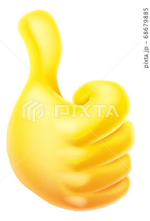 Thumbs Up Emoticon Emoji Yellow Hand Cartoon Iconのイラスト素材