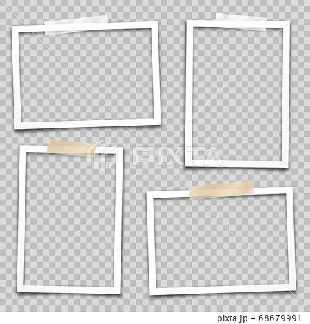 Realistic empty photo card frame, film set. Retro vintage photograph. Digital snapshot image Realistic empty photo card frame, film set. Retro vintage photograph. Digital snapshot image 68679991