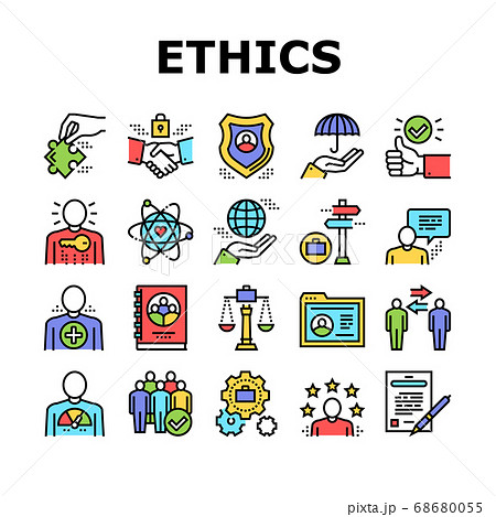 Business Ethics Moral Collection Icons Set Vector 68680055
