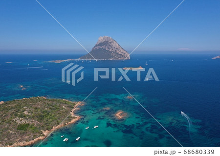 Tavolara island sardinia aerial view crystal Tavolara island sardinia aerial view crystal 68680339