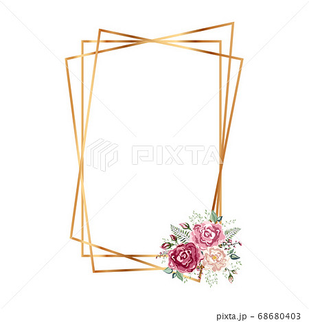 Geometrical polyhedron with flowers 68680403