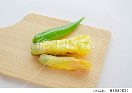 花オクラ 食用の写真素材