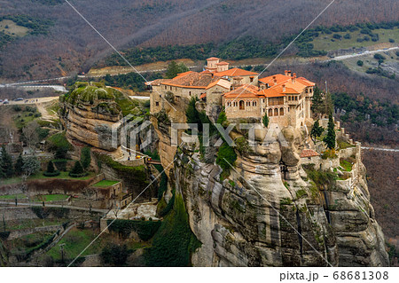 Varlaam monastery located on the huge rock, 68681308