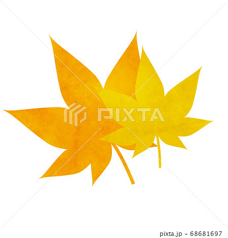 紅葉の葉 もみじのイラスト オレンジ 黄色のイラスト素材