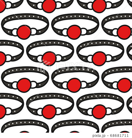 gag ball seamless doodle pattern, vector color gag ball seamless doodle pattern, vector color 68681711