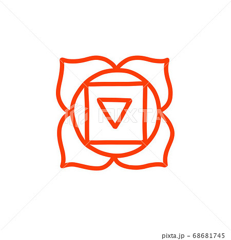 chakra muladhara doodle icon, vector color 68681745