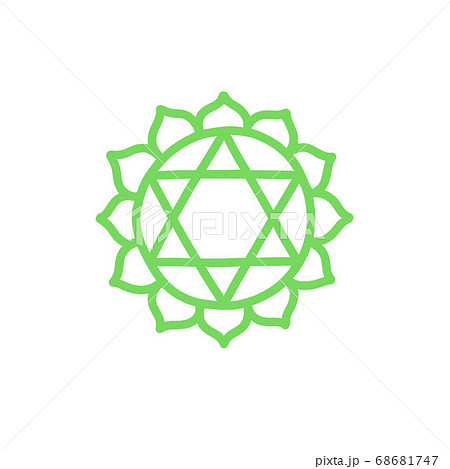 chakra anahata doodle icon, vector color 68681747