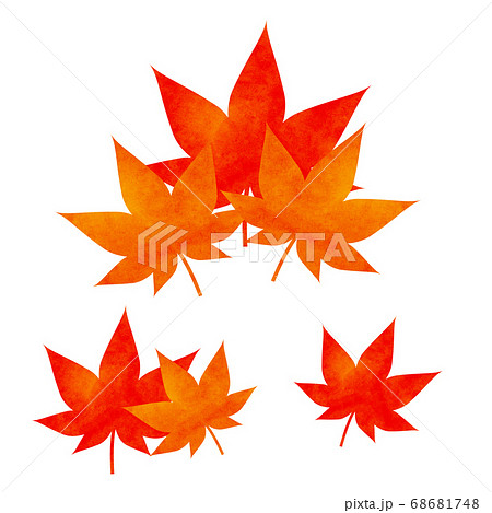 紅葉の葉 もみじのイラスト 赤 オレンジのイラスト素材