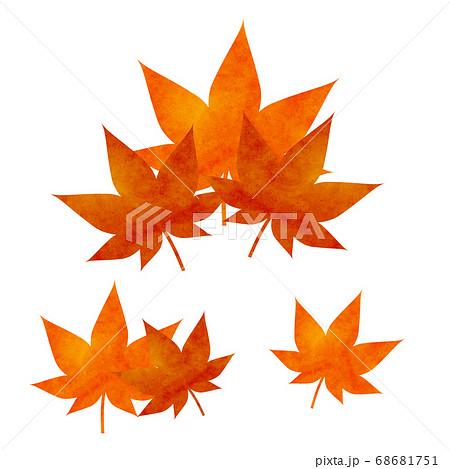 紅葉の葉 もみじのイラスト オレンジ 赤のイラスト素材