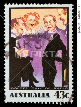 Stamp printed in the Australia shows Music Show, Golden Days of Radio Stamp printed in the Australia shows Music Show, Golden Days of Radio 68681813