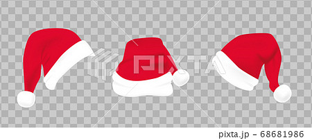 Red santa hat with white fur. Xmas clothing 68681986