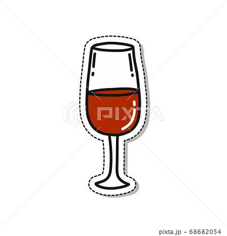 glass of wine doodle icon, vector color glass of wine doodle icon, vector color 68682054